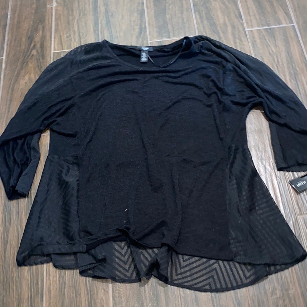 Alfani black sweater with sheer